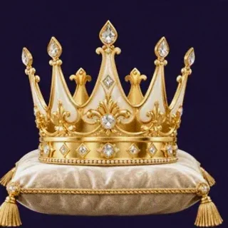 Gold crown on cushion — Tropic Slots