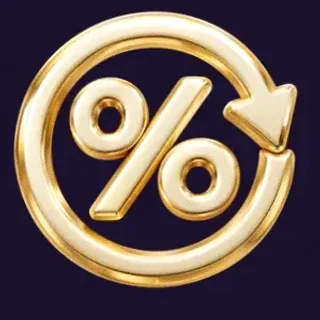 Gold percent symbol — Tropic Slots