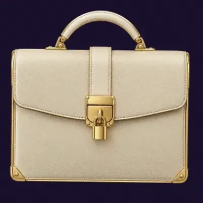 Locked leather briefcase — Tropic Slots